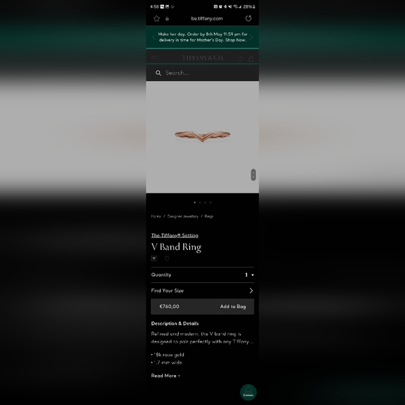 Tiffany & Co. V Band Rings - Picture 1 of 6